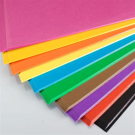 large coloured cardboard sheets